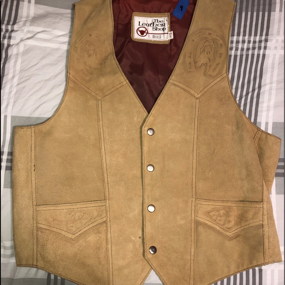 Sears The Leather Shop VTG western Sz L suede vest